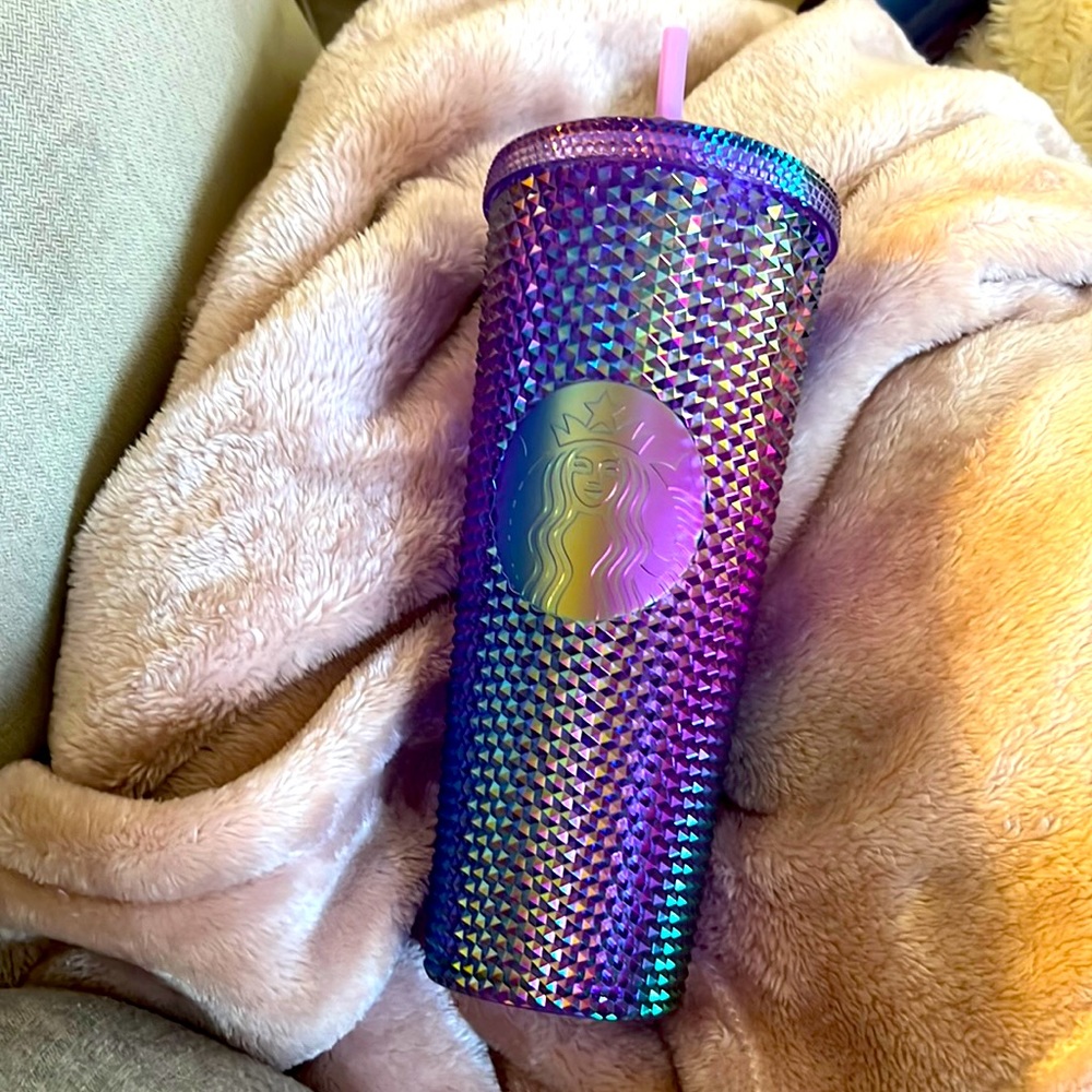 Purple oil slick Starbucks tumbler